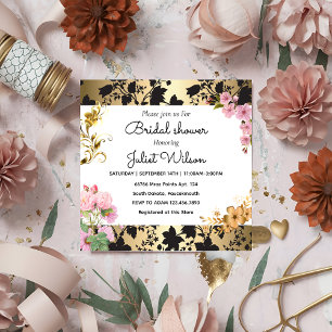Invitation RSVP Soiree Turquoise damassé douche nuptiale
