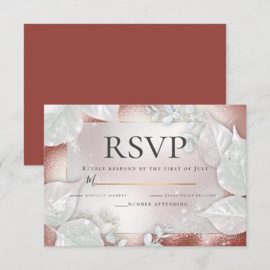 Invitation RSVP | Terracotta Pearl Shimmer (Devant / Derrière)