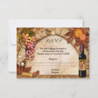 Invitation RSVP thème vin classique ou vignoble
