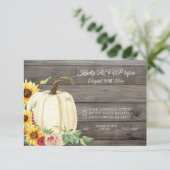 Invitation RSVP Tournesol Citrouille Blush Bourgogne Bois de  (Debout devant)