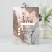 Invitation RSVP Transparent Photo Mariage et Typographie (Debout devant)