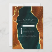 Invitation RSVP turquoise, Burning Orange & Gold A (Devant)