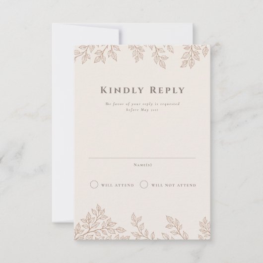 Invitation RSVP vertical Mariage Forest Grove (Devant)