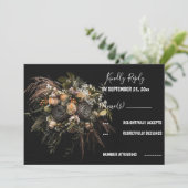 Invitation RSVP vintage foncé (Debout devant)