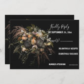 Invitation RSVP vintage foncé (Devant / Derrière)