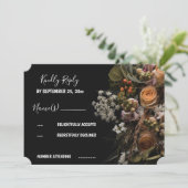 Invitation RSVP vintage foncé (Debout devant)