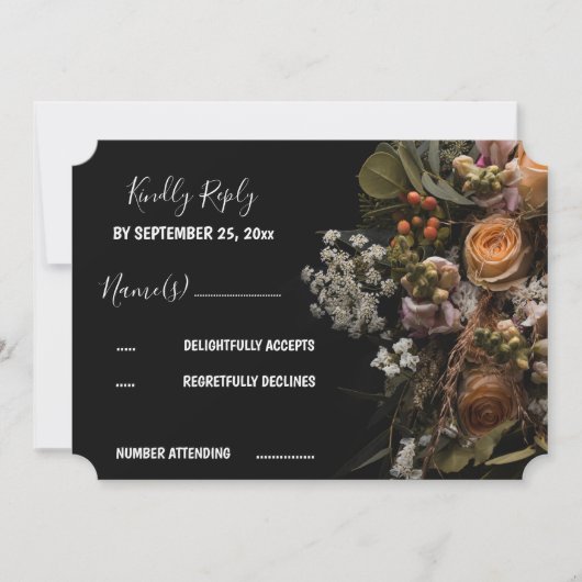 Invitation RSVP vintage foncé (Devant)