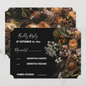 Invitation RSVP vintage foncé (Devant / Derrière)