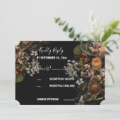 Invitation RSVP vintage foncé (Debout devant)