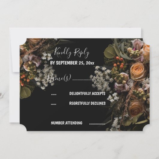 Invitation RSVP vintage foncé (Devant)