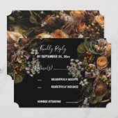 Invitation RSVP vintage foncé (Devant / Derrière)