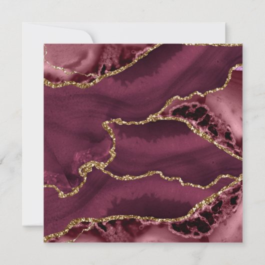 Invitation *~* RSVP Website AGATE AR13 Gold Maroon Mariage (Dos)