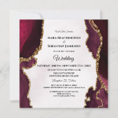 Invitation *~* RSVP Website AGATE AR13 Gold Maroon Mariage (Devant)