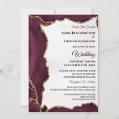 Invitation *~* RSVP Website AGATE Gold Maroon AR13 Mariage (Devant)