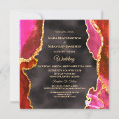 Invitation *~* RSVP Website AGATE Pink Gold AR13 Mariage (Devant)