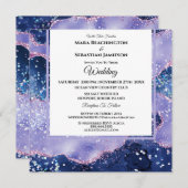 Invitation *~* RSVP Website Lavender AGATE AR13 Stars Mariage (Devant / Derrière)