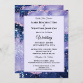Invitation *~* RSVP Website Lavender AGATE Stars AR13 Mariage (Devant / Derrière)