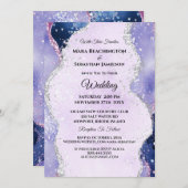 Invitation *~* RSVP Website Lavender AGATE Waves AR13 Mariage (Devant / Derrière)