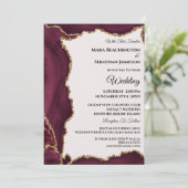 Invitation *~* RSVP Website Maroon AGATE Gold AR13 Mariage (Debout devant)