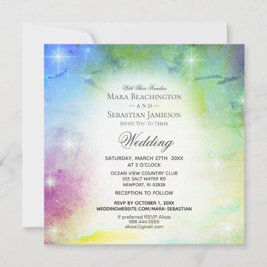 Invitation *~* RSVP Website Rainbow Universe Mariage (Devant)