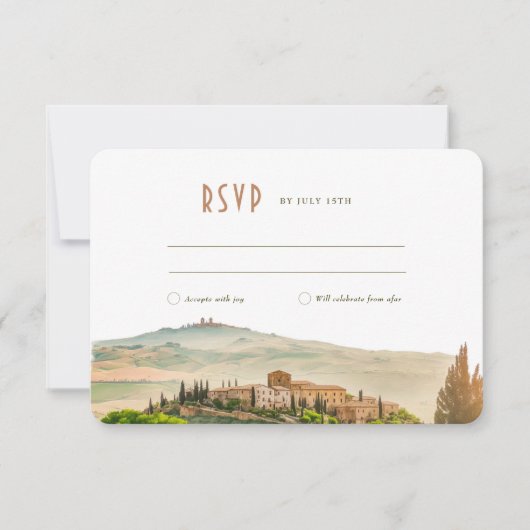 Invitation RSVP Wedding Insert Tuscany Italy Destination (Devant)