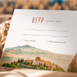 Invitation RSVP Wedding Insert Tuscany Italy Destination<br><div class="desc">Introducing the Tuscany Italy RSVP Card, beautifully painted in watercolors! This stunning card features a typical Tuscany landscape with rolling hills, cypress trees, and a charming villa. This RSVP card is perfect for gathering your guests' responses to your wedding invitation. The high-quality printing ensures that your cards will look great...</div>