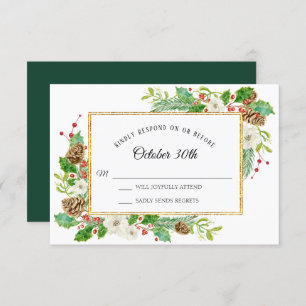 Invitation RSVP Winter Floral Watercolor