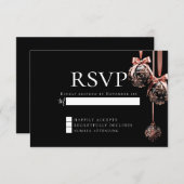 Invitation RSVP | Winter Pink et Onyx Baubles (Devant / Derrière)