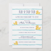 Invitation Rub-A-Dub-Dub Cute Jaune Caoutchouc Baby shower (Devant)