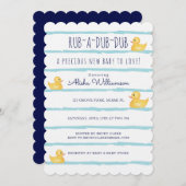 Invitation Rub-A-Dub-Dub Cute Jaune Caoutchouc Baby shower (Devant / Derrière)