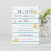 Invitation Rub-A-Dub-Dub Cute Jaune Caoutchouc Baby shower (Debout devant)