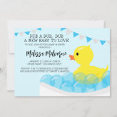 Invitation Rub A Dub Dub Dub, Caoutchouc Baby shower (Devant)