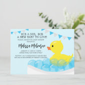 Invitation Rub A Dub Dub Dub, Caoutchouc Baby shower (Debout devant)