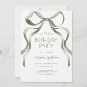 Invitation Ruban à nœud d'anniversaire (Devant)