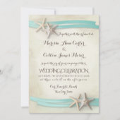 Invitation Ruban Aqua Sable et Starfish (Devant)