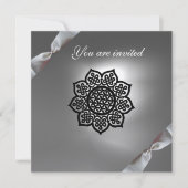 Invitation ruban blanc champagne MAGIC EVENT (Devant)