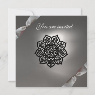 Invitation ruban blanc champagne MAGIC EVENT