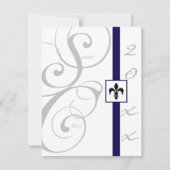 Invitation Ruban blanc et bleu (Devant)