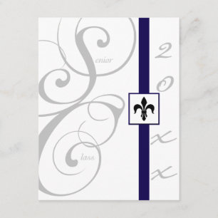 Invitation Ruban blanc et bleu