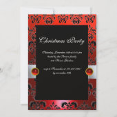 Invitation RUBAN BLANC ROUGE NOIR DAMASSÉ FÊTE DE NOËL Ruby (Dos)