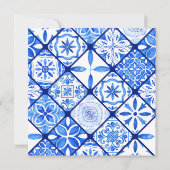 Invitation Ruban bleu citron douche italienne (Dos)