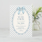 Invitation Ruban bleu classique (Debout devant)