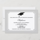 Invitation Ruban Couleurs de l'école noire Photo de remise de (Dos)