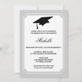 Invitation Ruban Couleurs de l'école noire Photo Graduation (Dos)