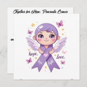 Invitation Ruban d'amour violet (Devant / Derrière)