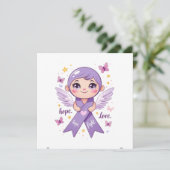 Invitation Ruban d'amour violet (Debout devant)