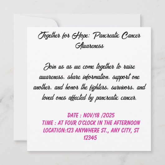 Invitation Ruban d'amour violet (Dos)