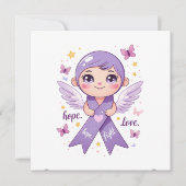 Invitation Ruban d'amour violet (Devant)