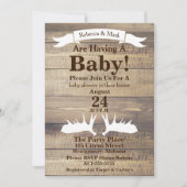 Invitation Ruban d'Antlers d'Oie blanche et de Bois clair rus (Devant)