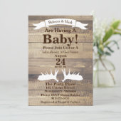 Invitation Ruban d'Antlers d'Oie blanche et de Bois clair rus (Debout devant)